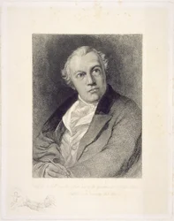 Portrait de William Blake, gravé par William Bell Scott
